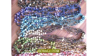 bali handmade necklaces beads multi strand long 